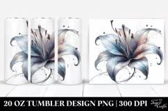 20 Oz Tumbler Sublimation | Glossy Lily with Metallic Product Image 1