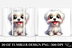Funny Maltese Sitting White Background Tumbler Product Image 1