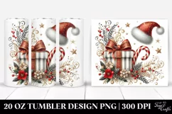 Whimsical Present with Santa Hat, Clipart 20 Oz Tumbler Product Image 1
