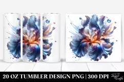 Glossy Iris Watercolor Splash | 20 Oz Tumbler Product Image 1
