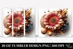 Glossy Gerbera with Golden Insertions | 20 Oz Tumbler Product Image 1