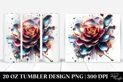 Abstract Shiny Camellia | 20 Oz Tumbler Product Image 1