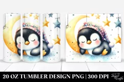 Colorful Sleeping Baby Penguin Moon 20 oz Tumbler Product Image 1