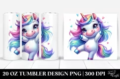 Dancing Baby Unicorn Drawing | 20 oz Tumbler Product Image 1
