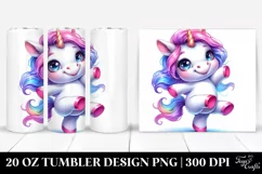 Dancing Baby Unicorn Drawing | 20 oz Tumbler Product Image 1
