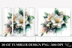 Glossy Jasmine Watercolor Splash | 20 Oz Tumbler Product Image 1