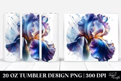 Glossy Iris Watercolor Splash | 20 Oz Tumbler Product Image 1
