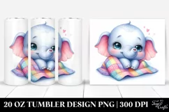 Colorful Baby Elephant Resting Tumbler Product Image 1