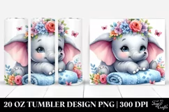Colorful Baby Elephant Smiling | 20 Oz Tumbler Product Image 1