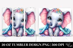 Colorful Baby Elephant Resting | 20 Oz Tumbler Product Image 1