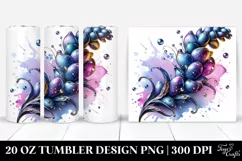 Glossy Snapdragon Watercolor Splash | 20 Oz Tumbler Product Image 1