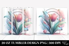 Abstract Pastel Glossy Tulip Frame | 20 oz Tumbler Product Image 1