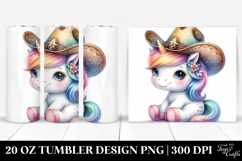 Baby Unicorn Cowboy Hat Tumbler Product Image 1