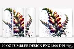 Glossy Snapdragon Watercolor Splash | 20 Oz Tumbler Product Image 1
