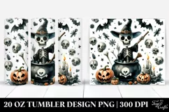 Watercolor Halloween Skeleton 20 Oz Tumbler Product Image 1