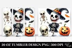 Simple Funny Halloween Clipart with Skeleton 20 Oz Tumbler Product Image 1