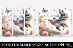 Rabbit Tumbling with Spring Petals | 20 Oz Tumbler Product Image 1