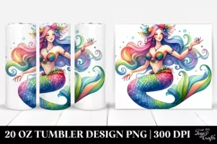 Funny Mermaid Drawing | 20 oz Tumbler Product Image 1