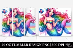 Funny Mermaid Drawing | 20 oz Tumbler Product Image 1