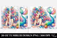Vibrant Watercolor Mermaid | 20 oz Tumbler Product Image 1