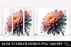 y Chrysanthemum with Watercolor Splash | 20 Oz Tumbler Product Image 1