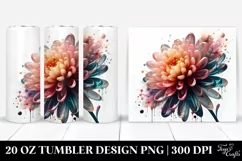 y Chrysanthemum with Watercolor Splash | 20 Oz Tumbler Product Image 1