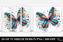Colorfull Whimsical Butterfly | 20 Oz Tumbler Product Image 1