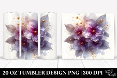 Glossy Impatiens Watercolor Splash | 20 Oz Tumbler Product Image 1