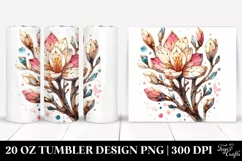 Wooden Stained Freesia | 20 Oz Tumbler Product Image 1