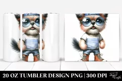 Expressive Dog with Sunglasses | 20 Oz Tumbler Product Image 1