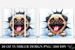 Funny Pug Ice | 20 Oz Tumbler Product Image 1