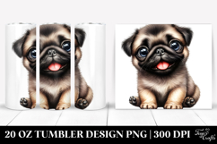 Happy Pug, 20 Oz Tumbler Product Image 1