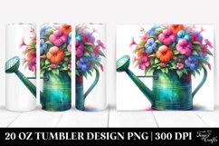 20 Oz Tumbler Sublimation | Vibrant Watercolor Watering Can Product Image 1