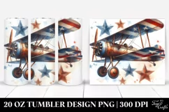 Watercolor Vintage Rusty Biplane with Stars 20 oz Tumbler Product Image 1