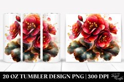 20 Oz Tumbler Sublimation | Golden Begonia Watercolor Splash Product Image 1