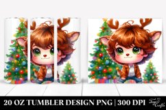 Colorful Brittany with Reindeer Horns, Transparent 20 Oz Product Image 1