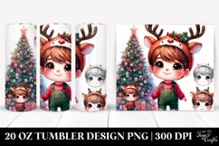 Colorful Brittany with Reindeer Horns, Transparent 20 Oz Product Image 1