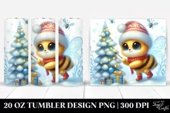 Cute Baby Bee with Christmas Tree, Clipart 20 Oz Tumbler Product Image 1