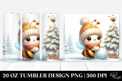 Cute Baby Bee with Christmas Tree, Clipart 20 Oz Tumbler Product Image 1