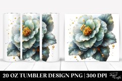 20 Oz Tumbler Sublimation | Glossy Begonia with Golden Product Image 1