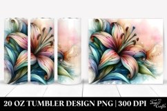 Abstract Pastel Wooden Small Lily | 20 oz Tumbler Product Image 1