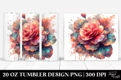 Abstract Shiny Begonia Watercolor Splash | 20 Oz Tumbler Product Image 1