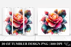 Abstract Shiny Begonia Watercolor Splash | 20 Oz Tumbler Product Image 1