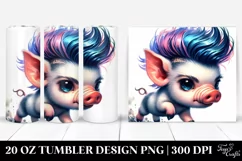 Cute Baby Pig Running 20 Oz Tumbler Product Image 1