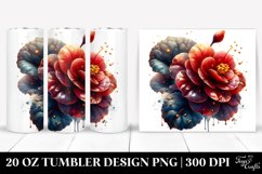 20 Oz Tumbler Sublimation | Begonia Watercolor Splash Product Image 1