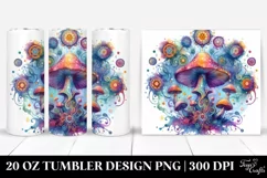 Vibrant Celestial Mushroom Clipart, Transparent 20 Oz Product Image 1