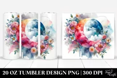 Vibrant Watercolor Moon | 20 oz Tumbler Product Image 1