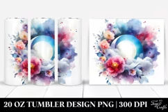 Vibrant Watercolor Moon | 20 oz Tumbler Product Image 1
