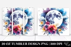 Vibrant Watercolor Moon | 20 oz Tumbler Product Image 1