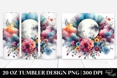 Vibrant Watercolor Moon | 20 oz Tumbler Product Image 1